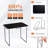 2.3Ft. Brown Rectangular  Patio Folding Table Aluminum-145125411
