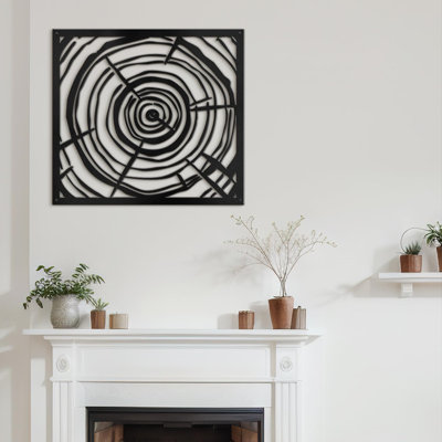 Spiral Pattern Contemporary Geometric Modern Abstract Wall Accent Sculpture Hanging Decoration Metal Wall Decor