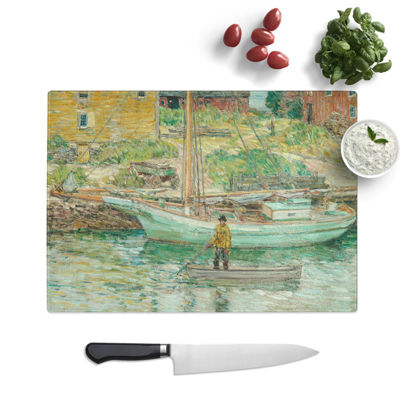 Oyster Sloop by Childe Hassam Chopping Board, 0.4cm H x 28.5cm W x 39cm L