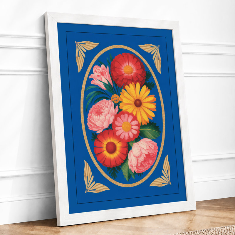 Framed Floral Arrangement Botanical - Framed Print, A1 - 84.1 x 59.4 cm, White