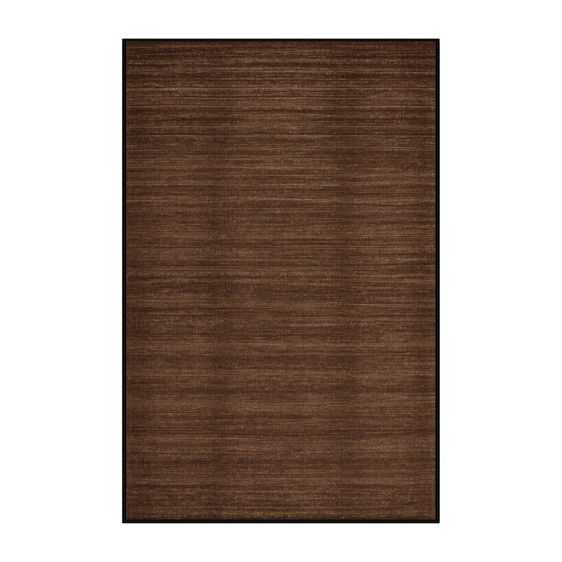 Machine Washable Solid Brown Area Rug, Runner 2' x 4'