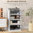 Modern Media Holder , 4 With Tempered Glass Doors, Adjustable Shelves, Cable Management, White For Receivers And Tuners Audio Cabinet, Shelves & Managed, Fresh