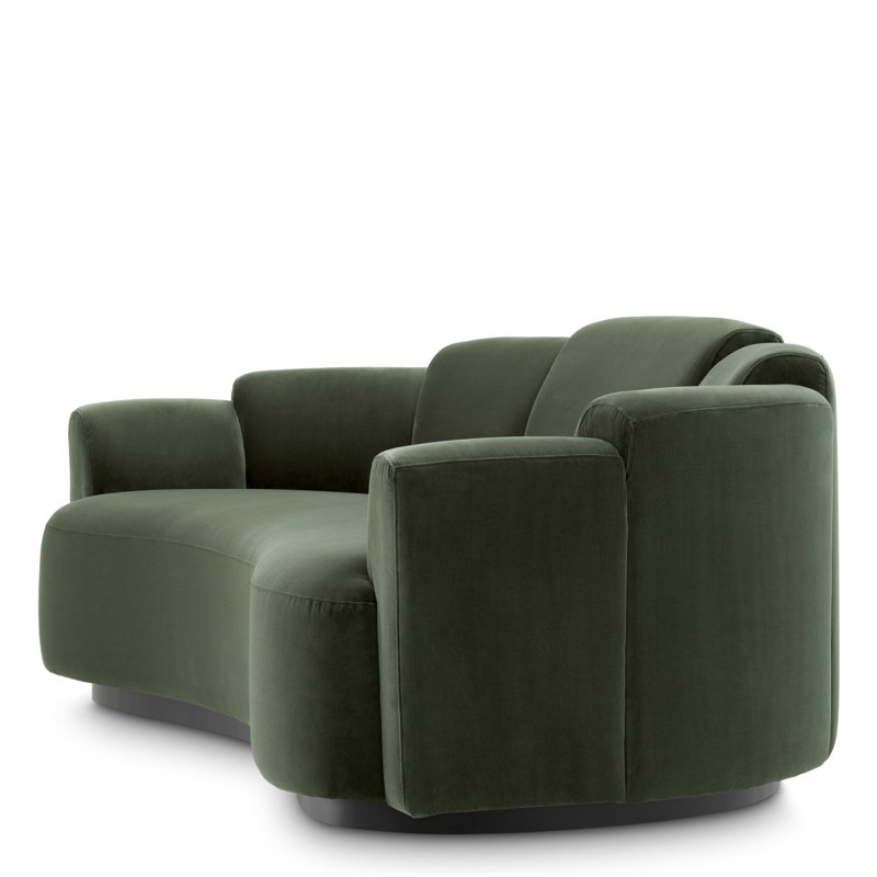Sofa Marbella Torrin Green Velvet, 28.74" H x 91.34" W x 42.91" D