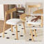 Table de salle à manger extensible ronde pour 2 à 6 personnes, table extensible de 43 à 58 pouces avec base en acier au carbone et 2 chaises en bois massif, mobilier de salle à manger moderne