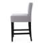 2 tabourets de comptoir Kd, de couleur grise, P 17,75 po x l 23,20 po x l 37,73 po, structure en bois massif, tissu à 100%, option de style K - P 17,75 po x l 23,2 po x H 37,73 po, pieds, revêtement, élégant pour tous les traits