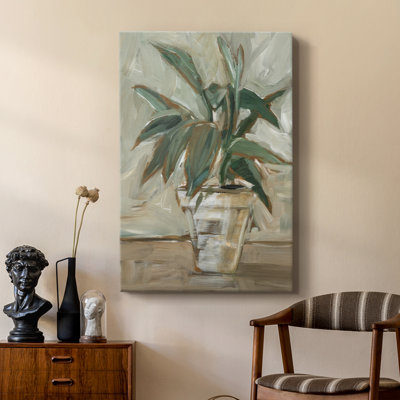 Impressionist Houseplant II -Custom Wrapped Gallery Cavas
