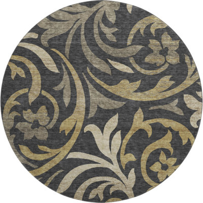 Premium Machine Washable Prisco Black Rug