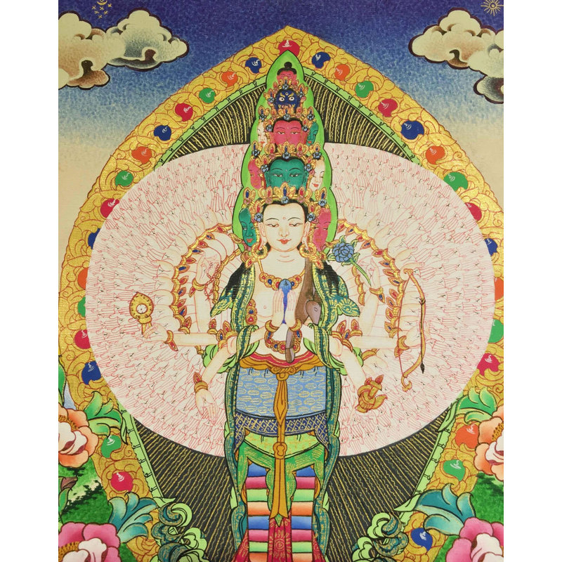 Petit Lokeshvara monté sur un brocart