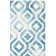 Bryauna Hand Tufted Wool/Cotton Geometric Rug in Ivory/Blue