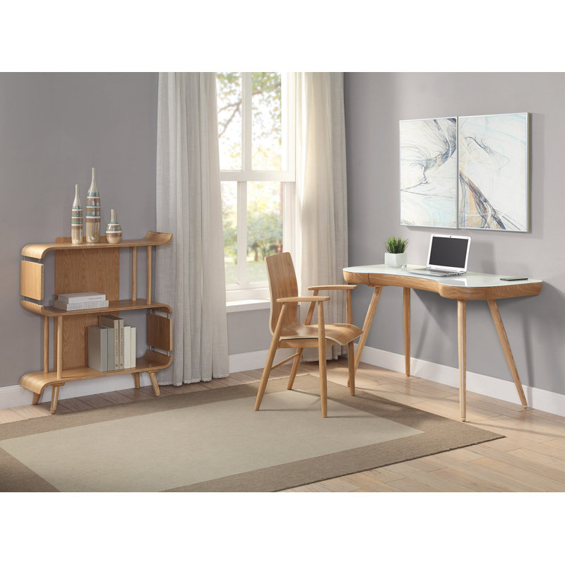 Wiltz Writing Desk, Oak, White