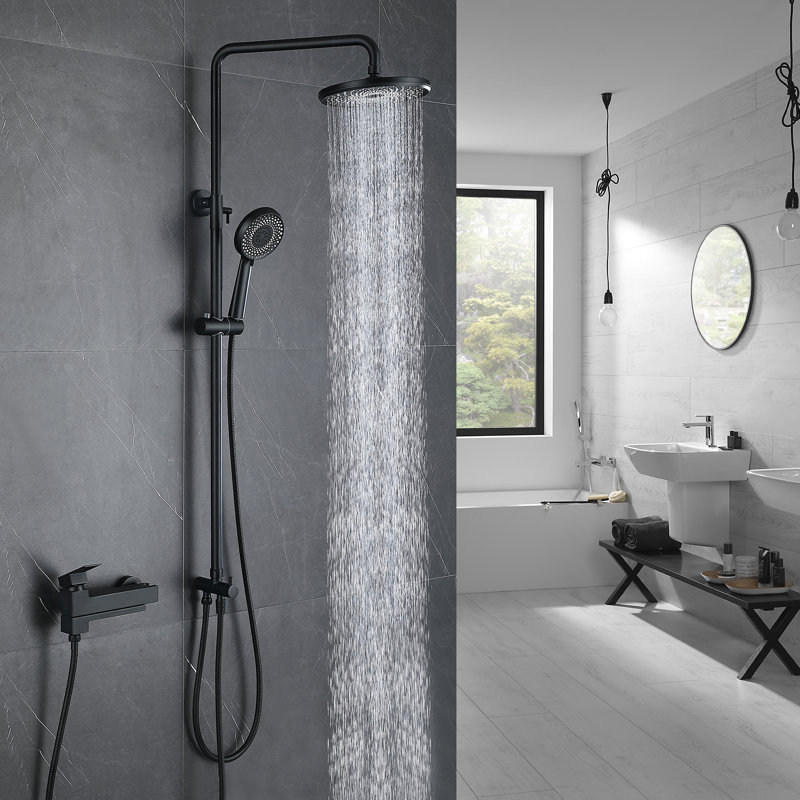 Complete Shower System, Matte Black