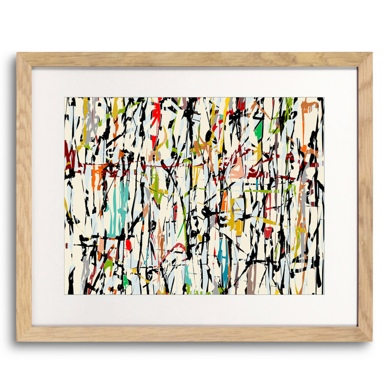 Pollock Wink 2 Print by Angel Estevez, 18" H x 22" W x 1.25" D, Natural Single Picture Framed Paper, White