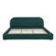 Très grande base de lit tapissier de style très minimaliste avec tête de lit incurvée de grande taille, tissu en fil de cercle de qualité supérieure et support de pieds robuste, matelas non inclus - vert-1796990078
