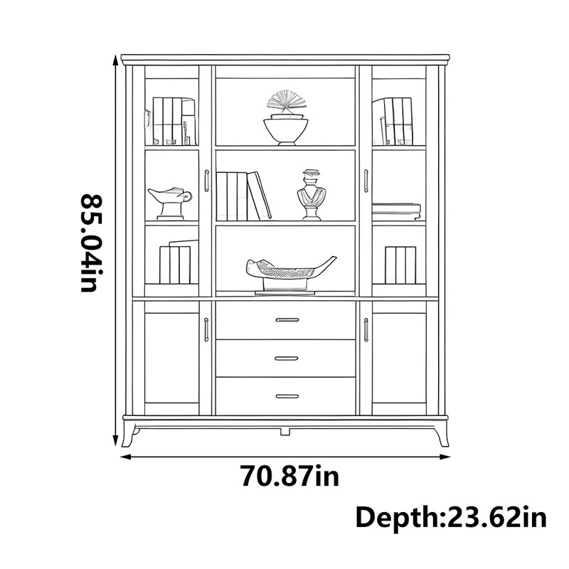 Bibliothèque de rangement à grande capacité de style américain