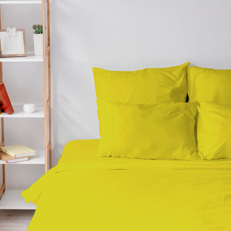 Ensemble de draps 6 pièces en microfibre brossée double ultra douce, feuilles rafraîchissantes avec poches très profondes - Lavable à la machine