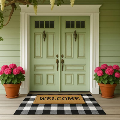 Tapis en coton Buffalo | 3 pi x 5 pi | Noir et blanc