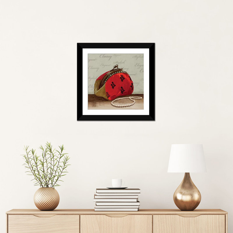« red bag », impression sur toile, H 24 po x l 24 po x P 1 po, Papier avec cadre noir, Blanc