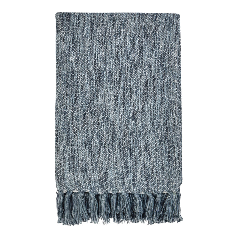 Sharma Hand Woven Throw Blanket, Blue