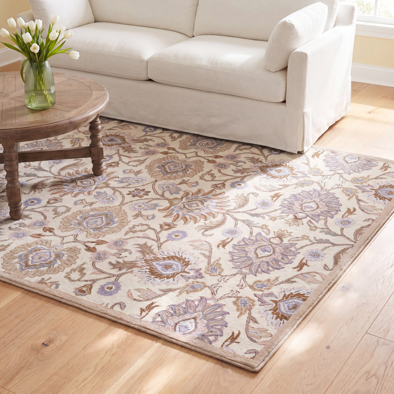 Arden Ivory Brown Taupe Hand-Tufted Wool Rug, Rectangle 2' x 3'