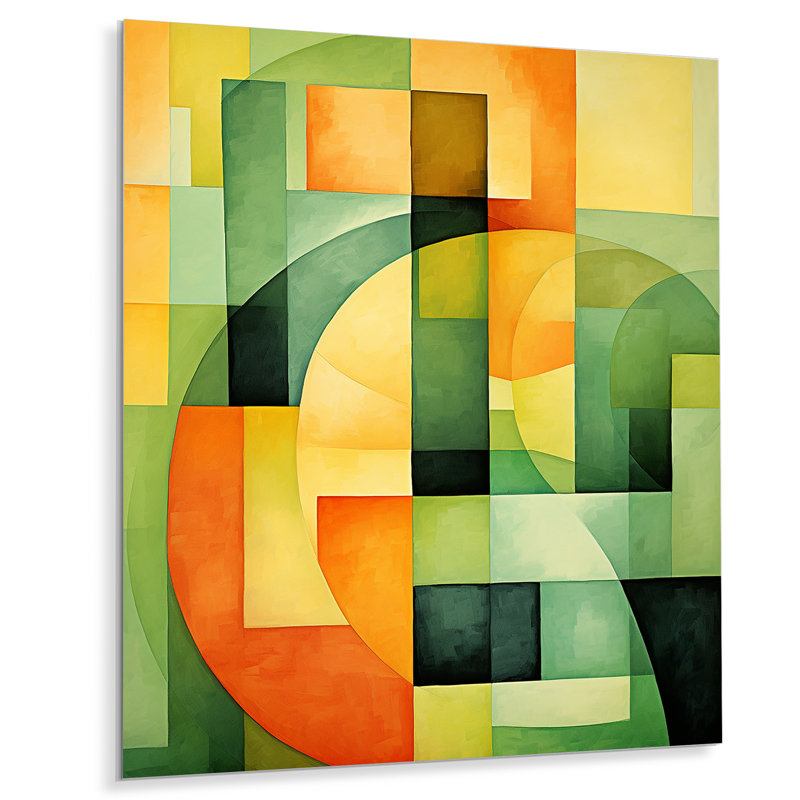 Vert et jaune motif de melon d'eau 5 - Melon, art mural en métal, H 20 po x l 12 po x P 1 po