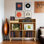 Grand support pour tourne-disque à 3 niveaux avec prise de courant, table de rangement pour disque vinyle pouvant contenir jusqu'à 500 albums, support pour tourne-disque Mid-Century
