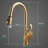 Pull Down Gold Kitchen Faucet - Brushed Finish For An Elegant High Arc Out Touch