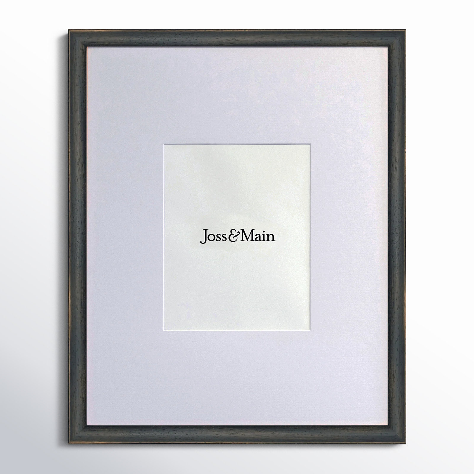 Mabe Wood Beveled Picture Frame with Mat, Black, 18" x 24"