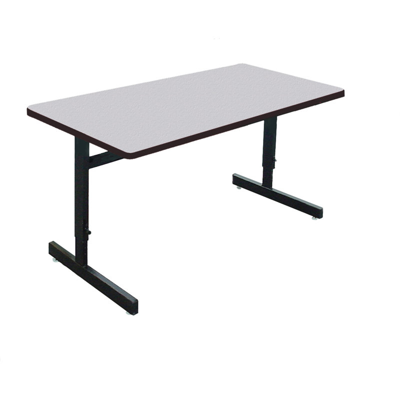 Rectangle Height Adjustable Training Table with Modesty Panel, 29" H x 48" W x 24" D