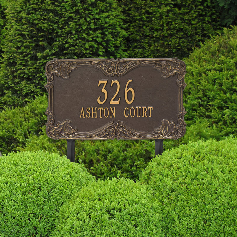 Plaque d'adresse sur 2 lignes Signature Series, Or, Oui, Bronze