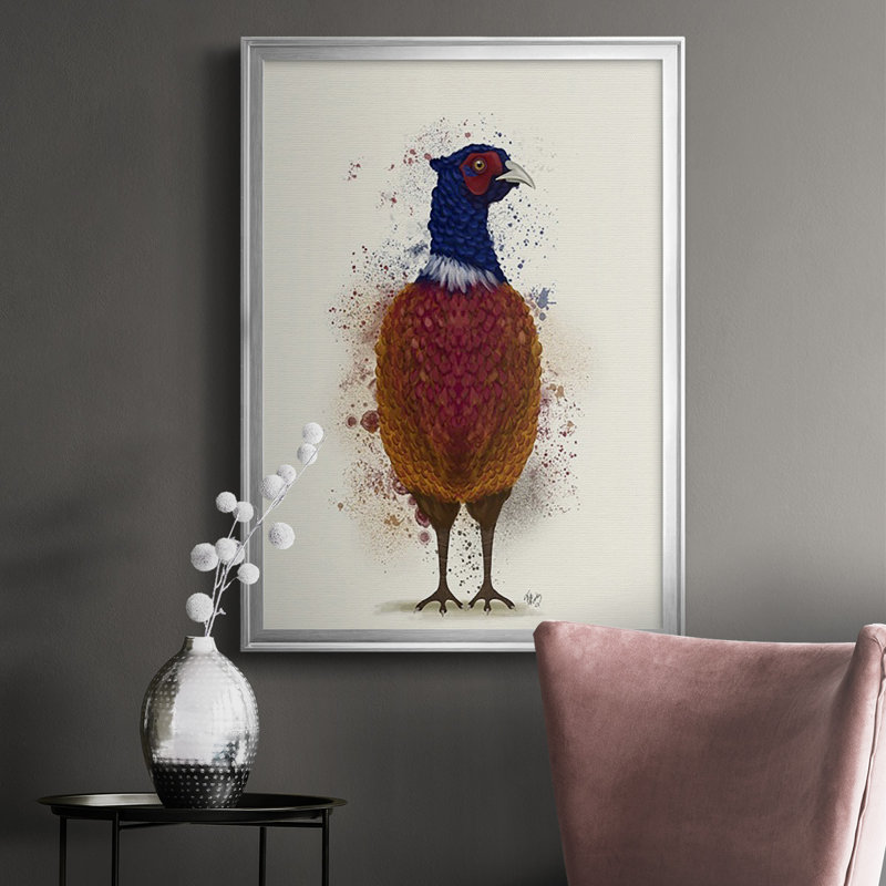 Pheasant Splash 3 - reproduction de cadre photo simple, H 30,5 po x l 22,5 po x P 1 po, Argent