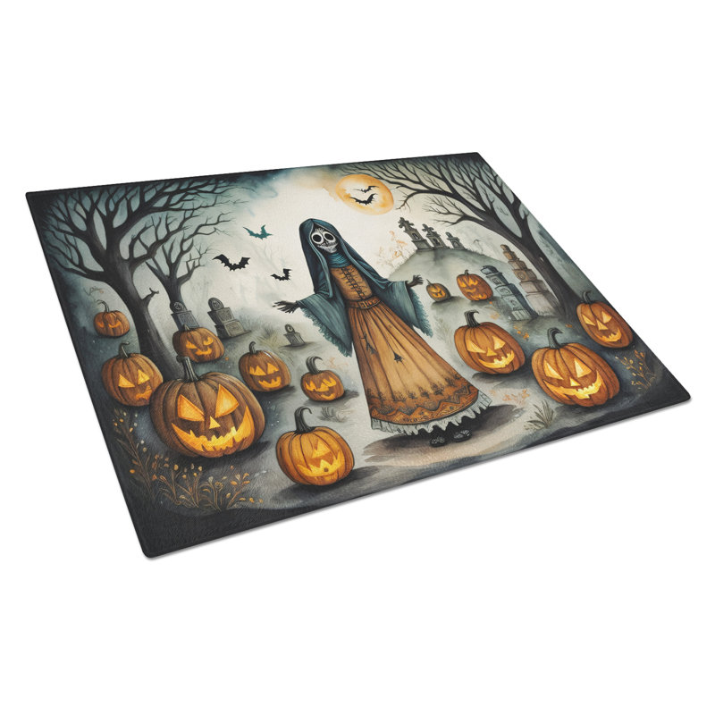 La Llorona Skeleton Spooky Halloween Glass Cutting Board Large