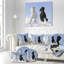 «Farmhouse White and Black Horse», reproduction de photo sur toile tendue-29491763