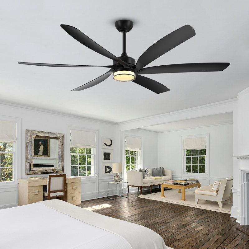 64 Inch Outdoor Ceiling Fan With Acrylic Light Kit, Modern Ceiling Fan Design, Ceiling Fan With Remote, 6 Blades Ceiling Fan, Quiet Ceiling Fan, Noiseless, Perfect For Kitchen, Bedroom, Living Room, Or Covered Patio