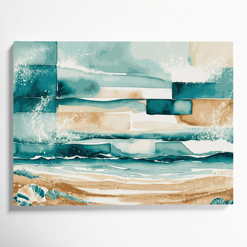 "Coastal Beach Block", toile de luxe beige, H 20 po x l 30 po
