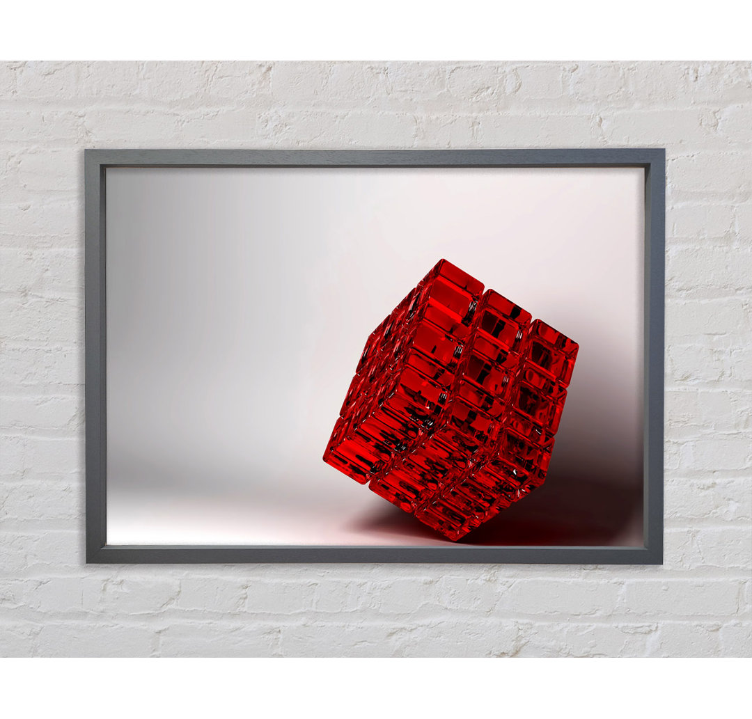 Red Jelly Cube - Einzelner Bilderrahmen Kunstdrucke auf Leinwand