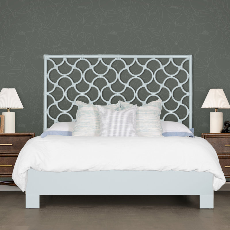 Lit plateforme Mar, Simple extra long, Bleu clair