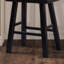 Tabouret décoratif - ensemble de 2 pièces en bois massif traditionnel noir H 29 po