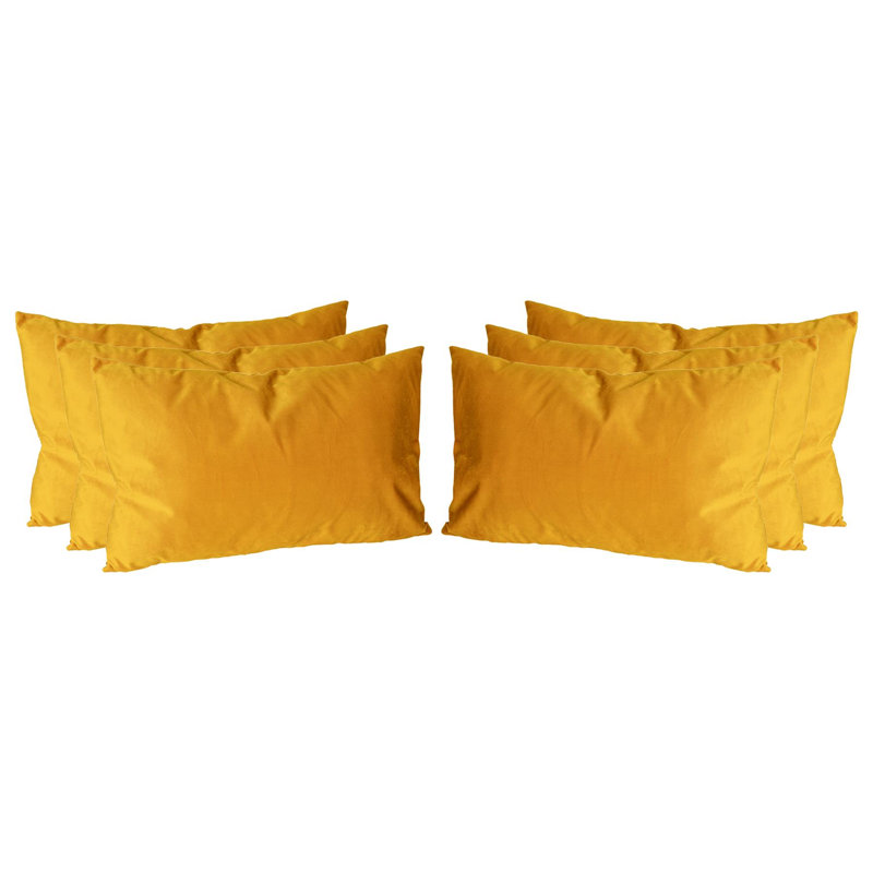 Colour Rectangular Lumbar Cushion with Filling, Yellow