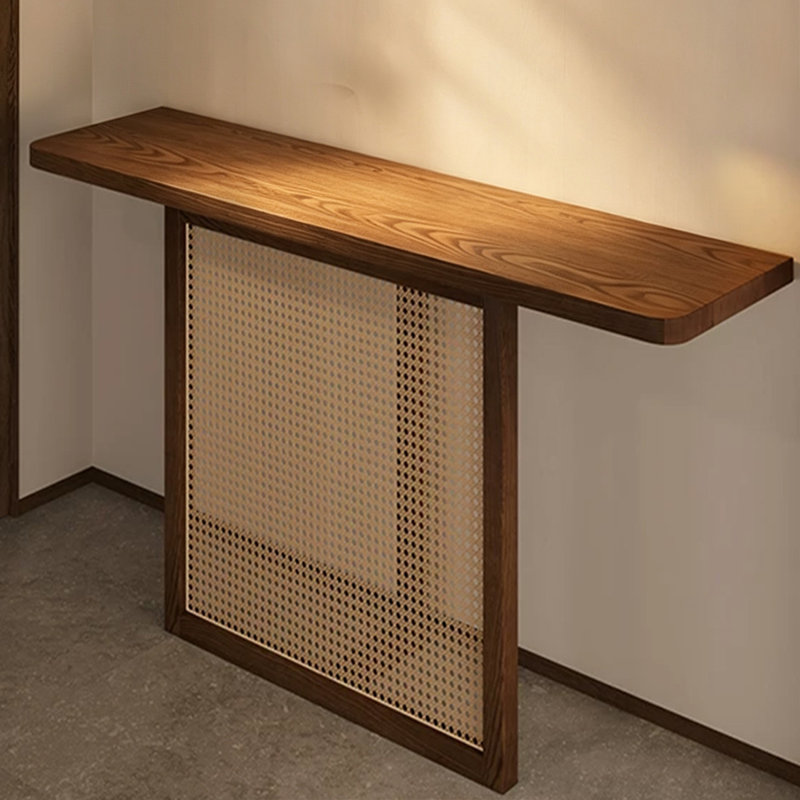 Retro Nut-Brown Solid Wood Console Table, 47.24