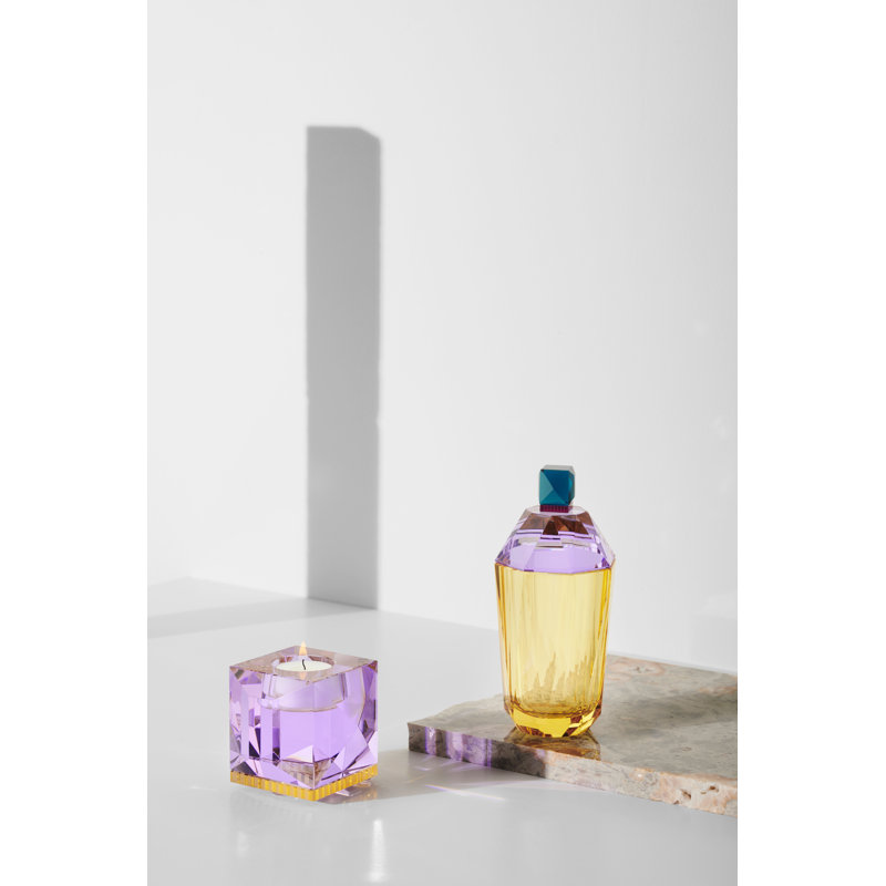 Ophelia Tealight Candle Holder, Purple/Yellow
