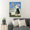 «Lady Plays Golf - And She Lived Happily Ever After», toile tendue avec châssis - Sport Illustration, décor de salon bleu et blanc