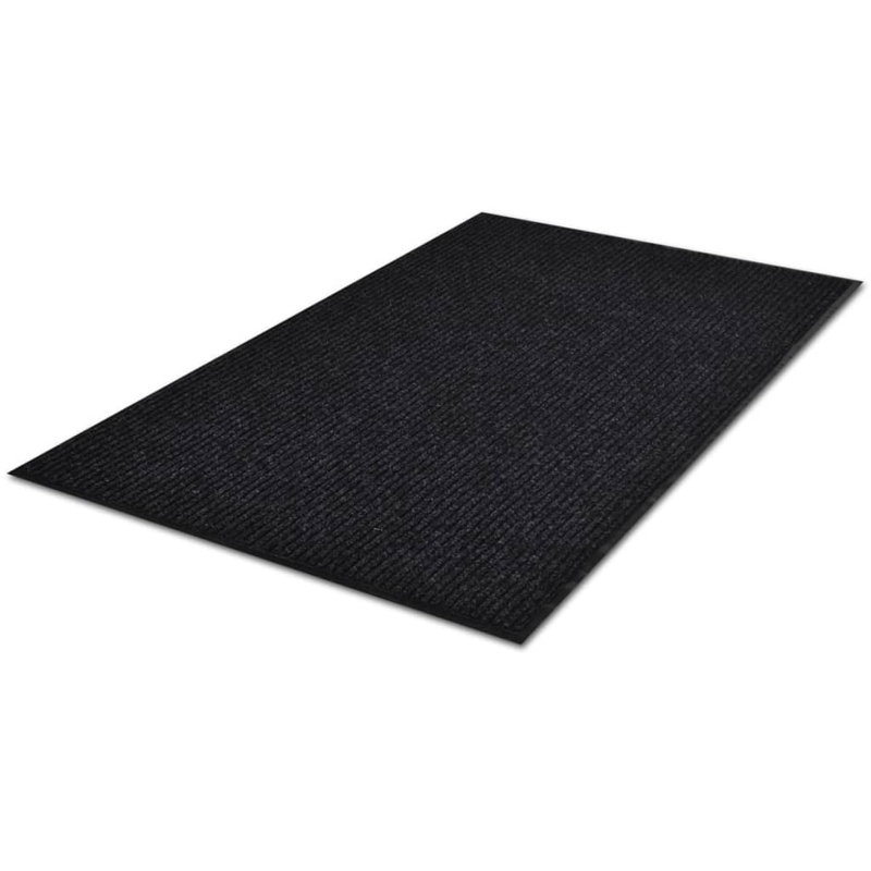 Non-Slip Indoor/Outdoor Use Doormat, Black, Rectangular 60 x 90cm