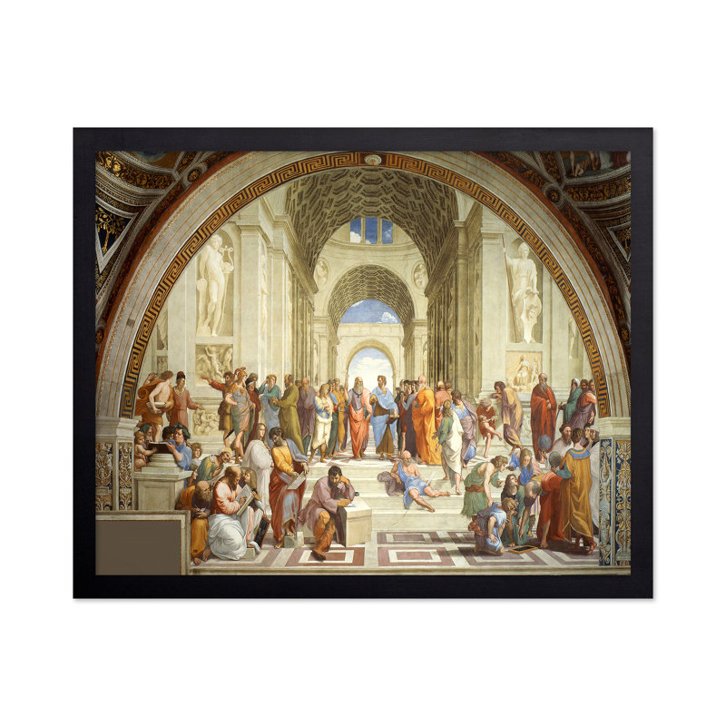 Raphael - L'école d'Athènes, Cadre noir, Affiche, H 12 po x l 16 po
