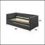 Lit de jour en tissu gris avec couchette-601783494