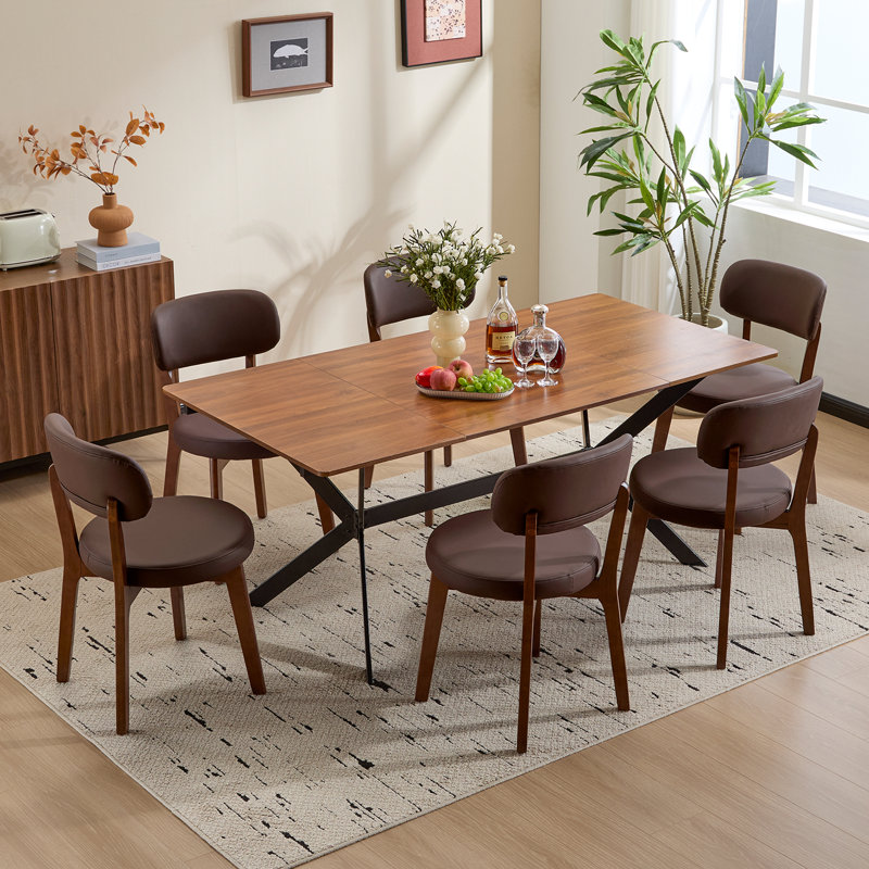 Chaise d'appoint de cuisine rembourrée Mid-Century, Brun
