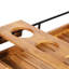 Chariot-bar mobile avec tablettes en bois - conception à lattes, rangement pour bouteilles de vin, l 43,45 po x P 21,44 po, H 31,93 po
