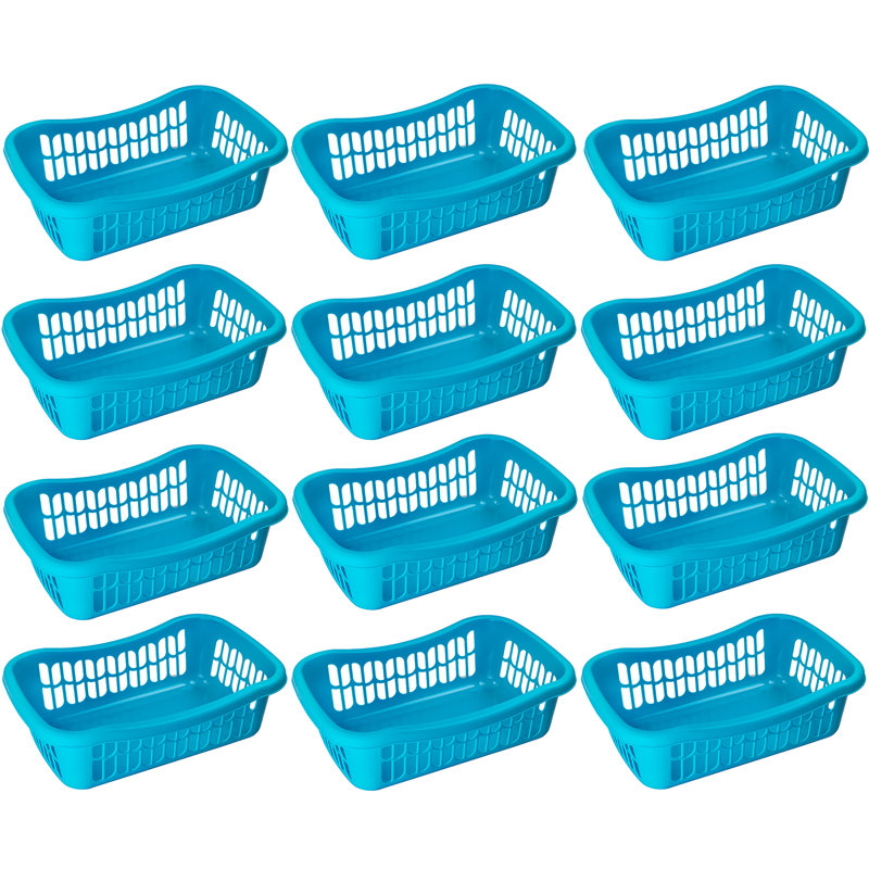 Ensemble de paniers en plastique large, Bleu