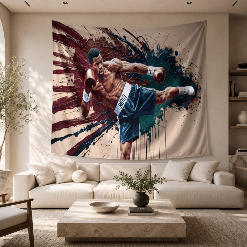 Tapisserie murale Sports Boxing, 68 po x 80 po