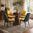 Modern Two Tone Faux Leather Dining Chairs with Geometric Tufting and Metal Legs-188393167