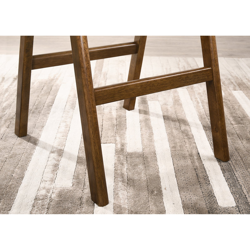 2 pièces de tabourets de hauteur de comptoir empilables de style Mid-Century moderne - bois d'hévéa massif, finition noyer, siège de soutien l 16 po x P 18,7 po H 28,79 po, 2 sièges confortables
